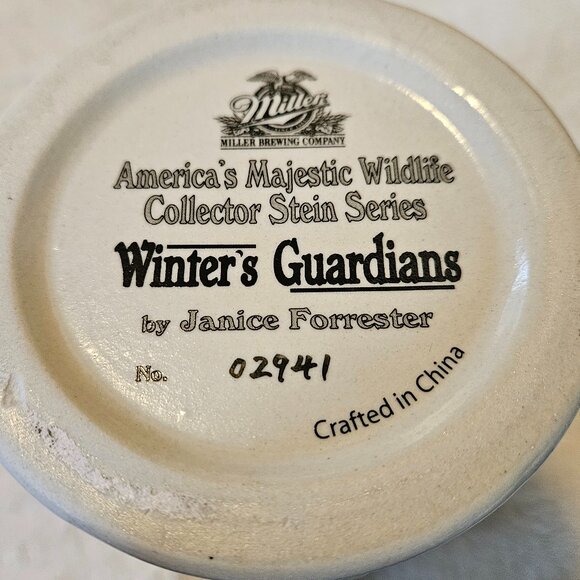 Miller Brewing Co - "Winter's Guardians" Stein - America's Majestic Wildlife - Picture 7 of 9